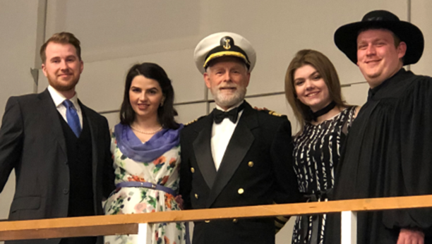 Some cast members of the Anything Goes musical at Highlands United