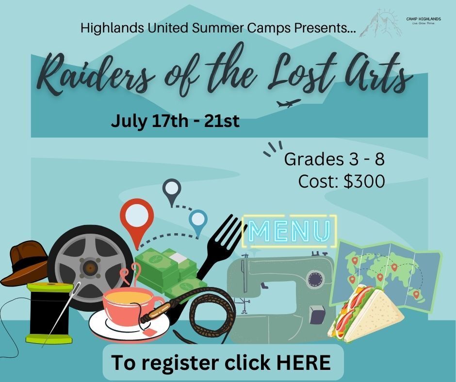 Summer camp poster Raiders of the lost Arts