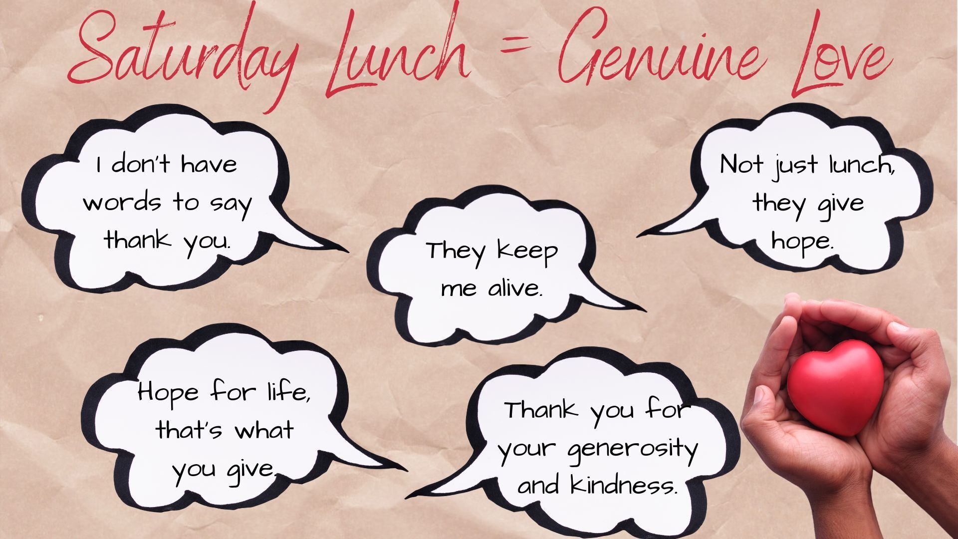 Saturday Lunch Thank you poster