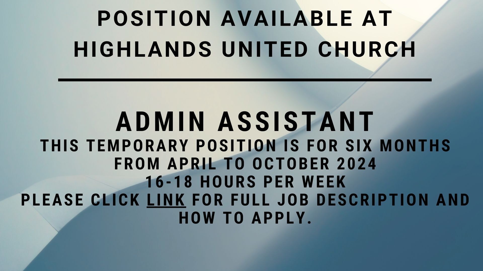 Admin Assistant Position 2024